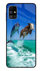 Dolphin vs Cow Samsung M51 Glass Case
