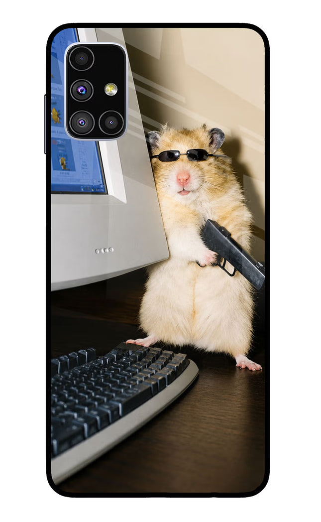 Hacker Hamster Samsung M51 Glass Case