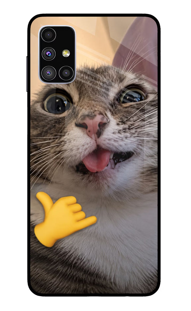 Silly Cat Call Samsung M51 Glass Case