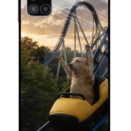 Rollercoaster Dog Samsung M51 Glass Case