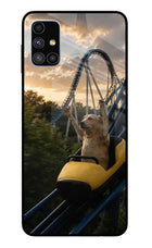 Rollercoaster Dog Samsung M51 Glass Case