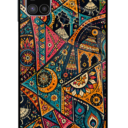 Folk Print Samsung M51 Glass Case