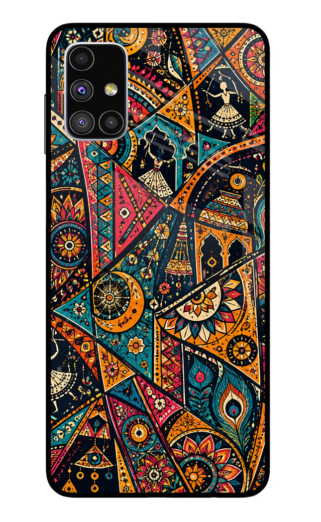 Folk Print Samsung M51 Glass Case
