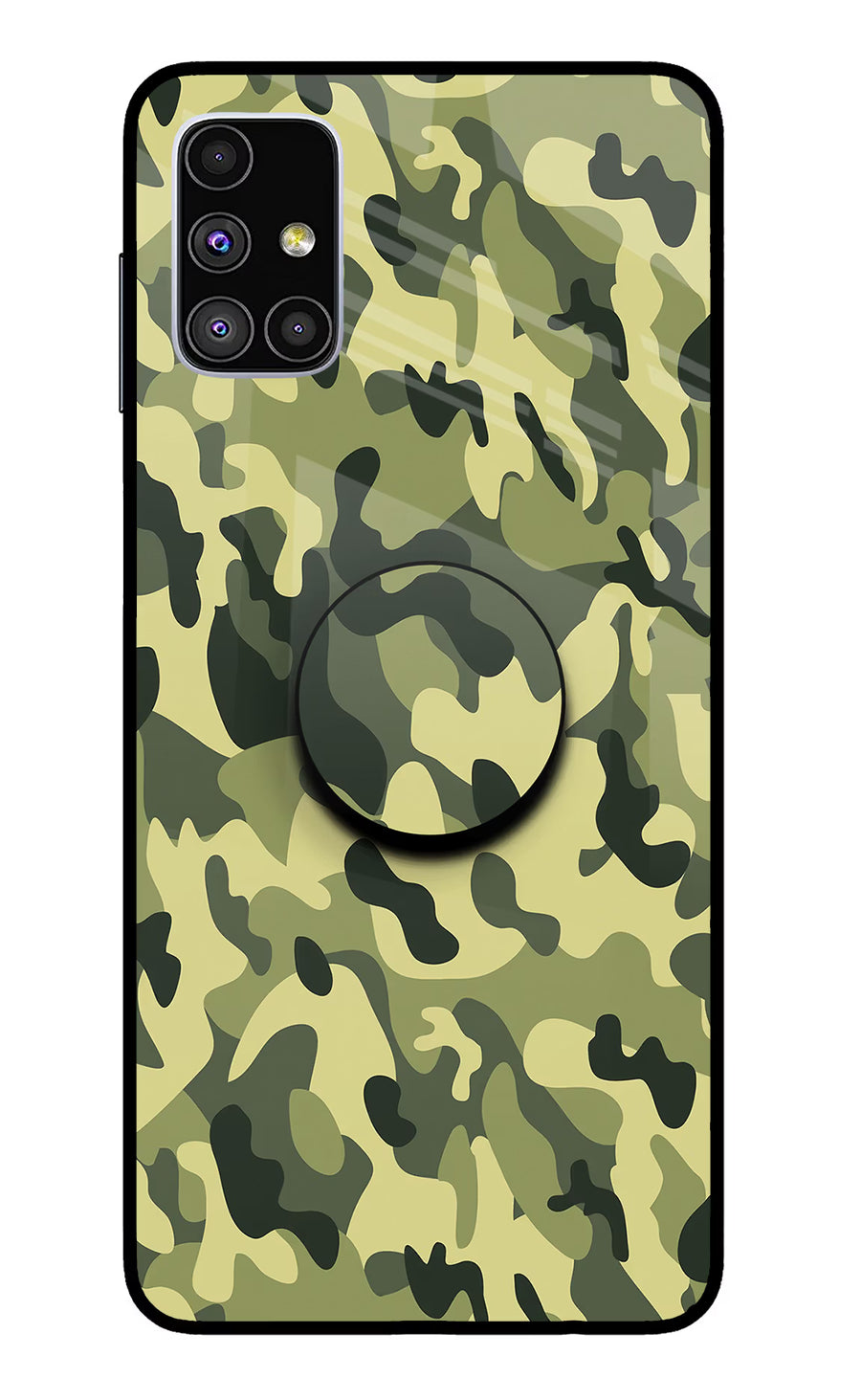 Camouflage Samsung M51 Pop Case, Glass case