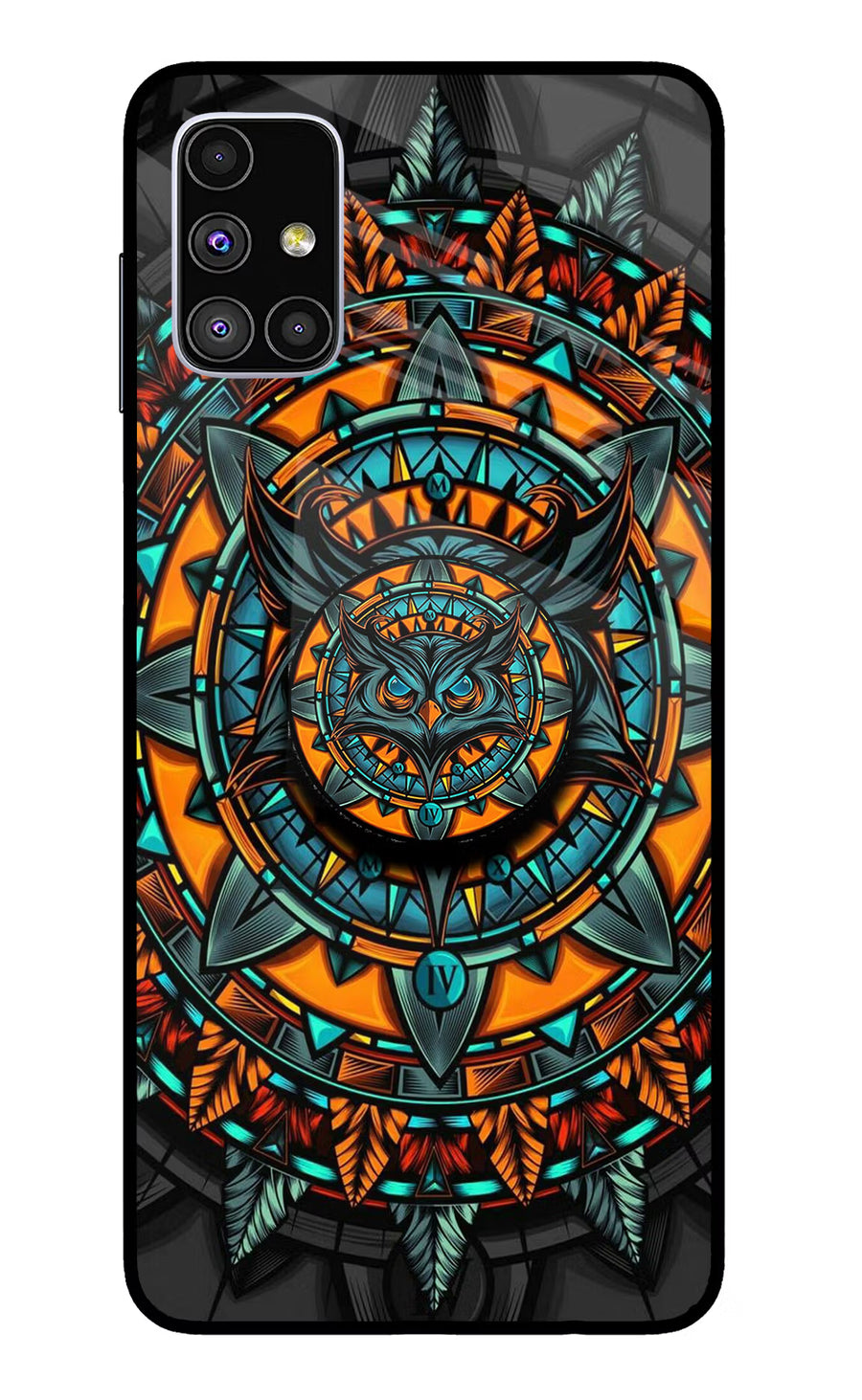 Angry Owl Samsung M51 Pop Case, Glass case