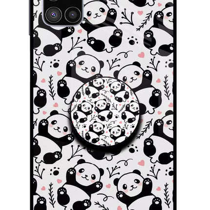 Cute Panda Samsung M51 Glass Case