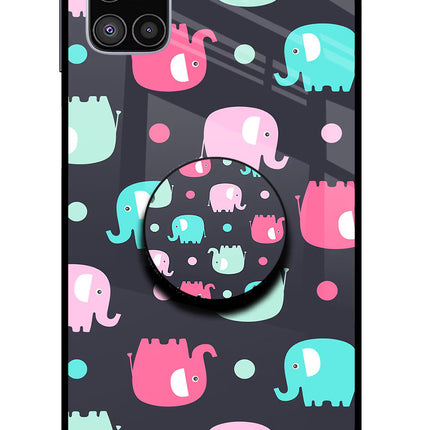 Baby Elephants Samsung M51 Glass Case