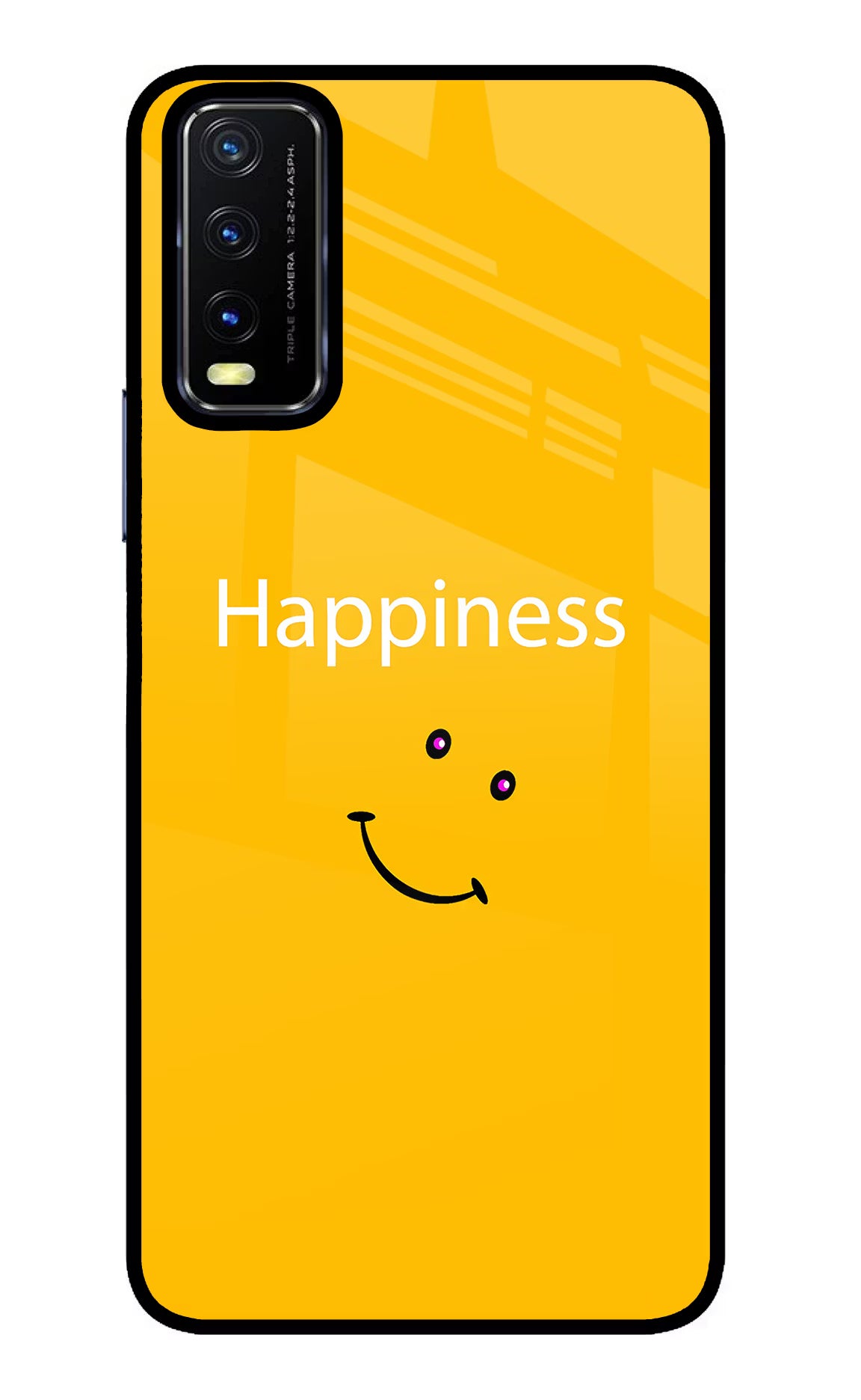 Happiness With Smiley Vivo Y20/Y20i Glass Case Back Cover by Casekaro