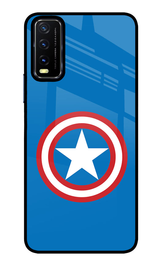 Captain America Logo Vivo Y20/Y20i Glass Case