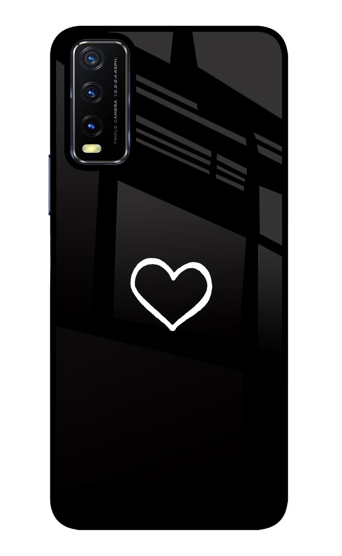 Heart Vivo Y20/Y20i Glass Case Back Cover by Casekaro
