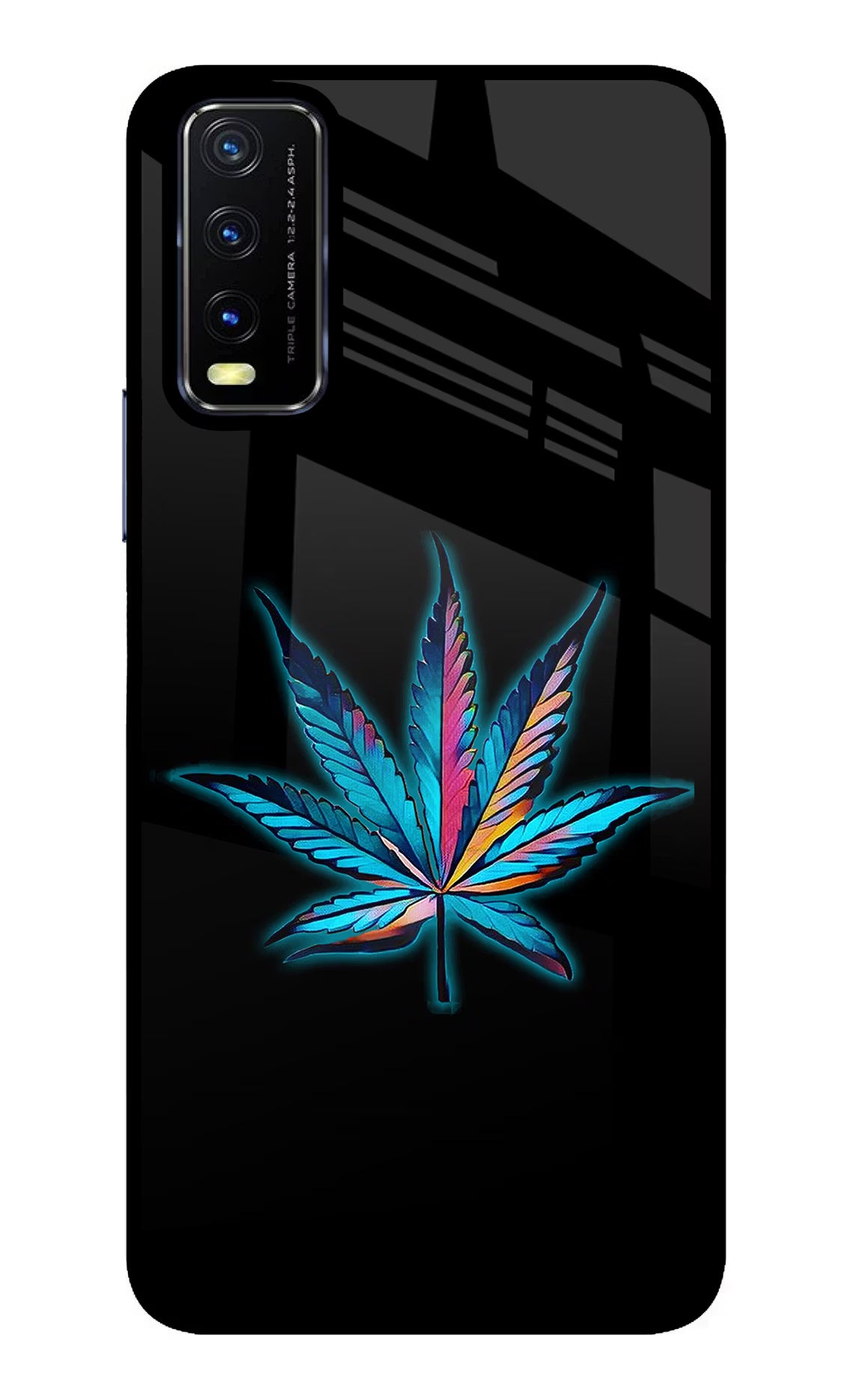 Weed Vivo Y20/Y20i Glass Case Back Cover by Casekaro
