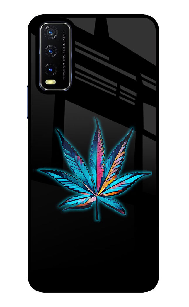 Weed Vivo Y20/Y20i Glass Case Back Cover by Casekaro