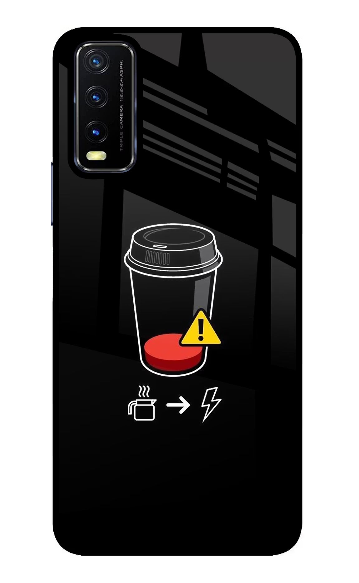 Coffee Vivo Y20/Y20i Glass Case Back Cover by Casekaro