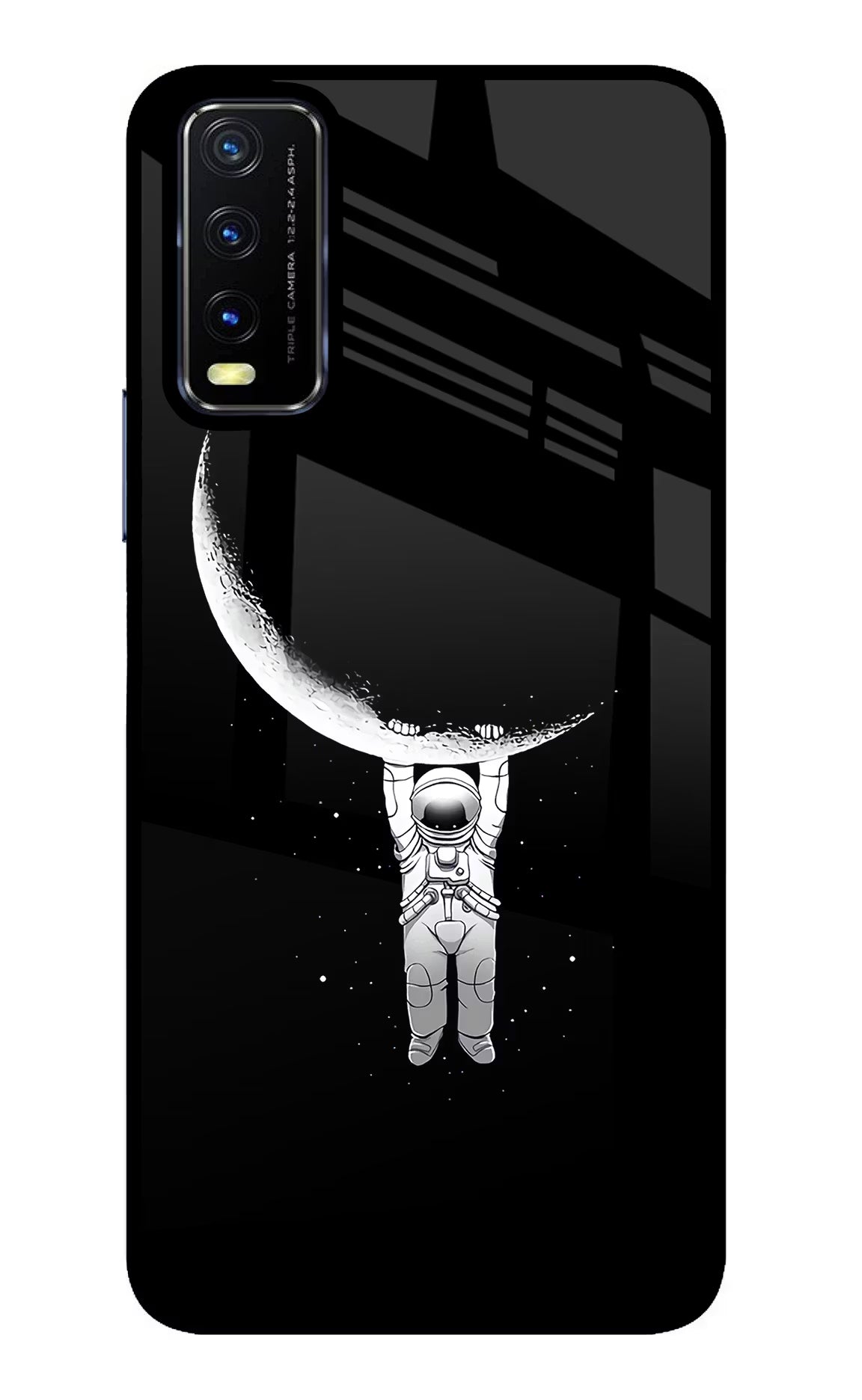 Moon Space Vivo Y20/Y20i Glass Case Back Cover by Casekaro