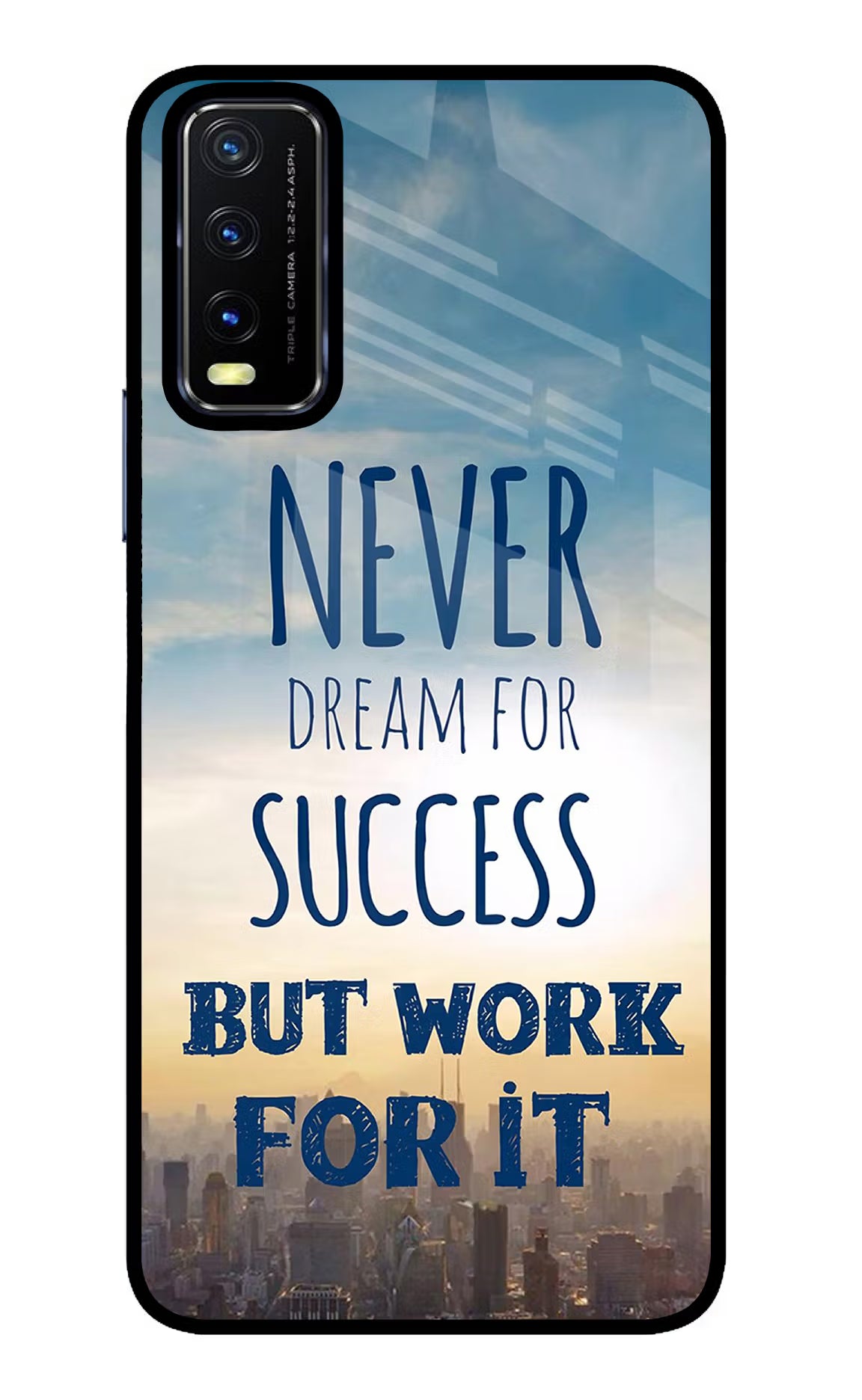 Never Dream For Success But Work For It Vivo Y20/Y20i Glass Case