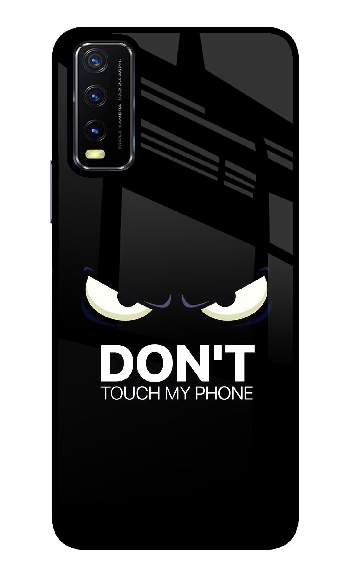 Don'T Touch My Phone Vivo Y20/Y20i Glass Case Back Cover by Casekaro