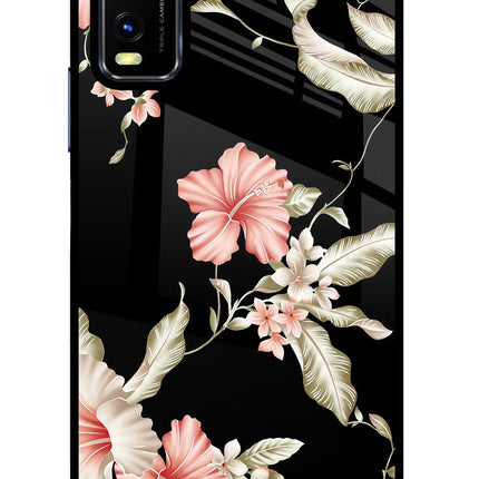 Flowers Vivo Y20/Y20i Glass Case Back Cover by Casekaro