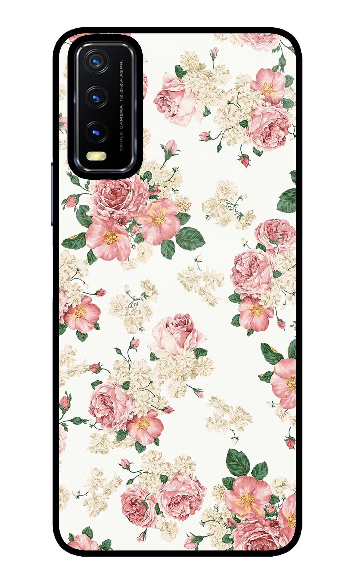 Flowers Vivo Y20/Y20i Glass Case Back Cover by Casekaro
