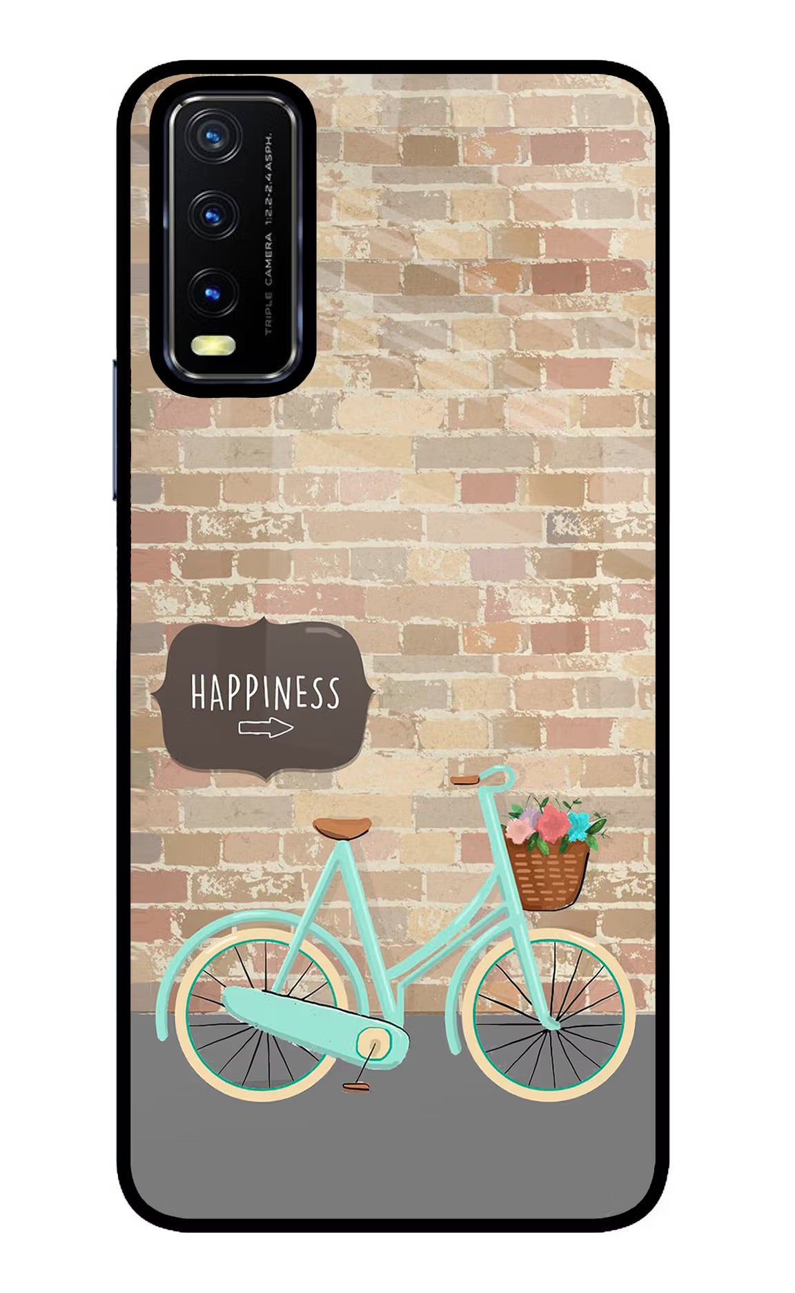Happiness Artwork Vivo Y20/Y20i Glass Case Back Cover by Casekaro