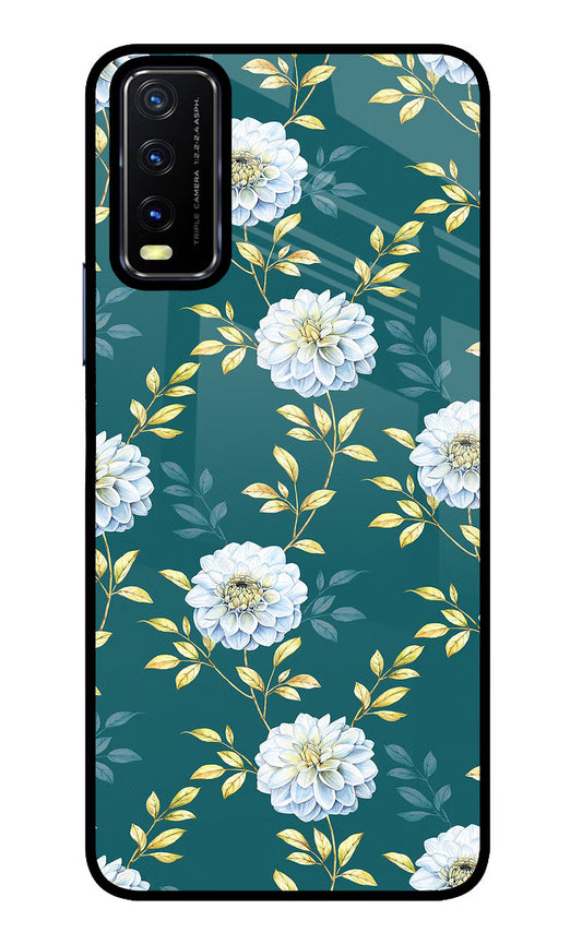 Flowers Vivo Y20/Y20i Glass Case
