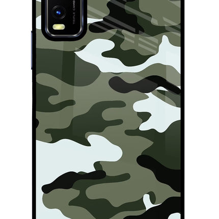 Camouflage Vivo Y20/Y20i Glass Case Back Cover by Casekaro