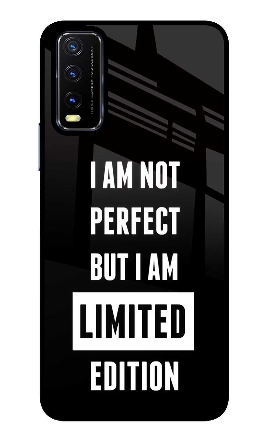 I Am Not Perfect But I Am Limited Edition Vivo Y20/Y20i Glass Case Back Cover by Casekaro