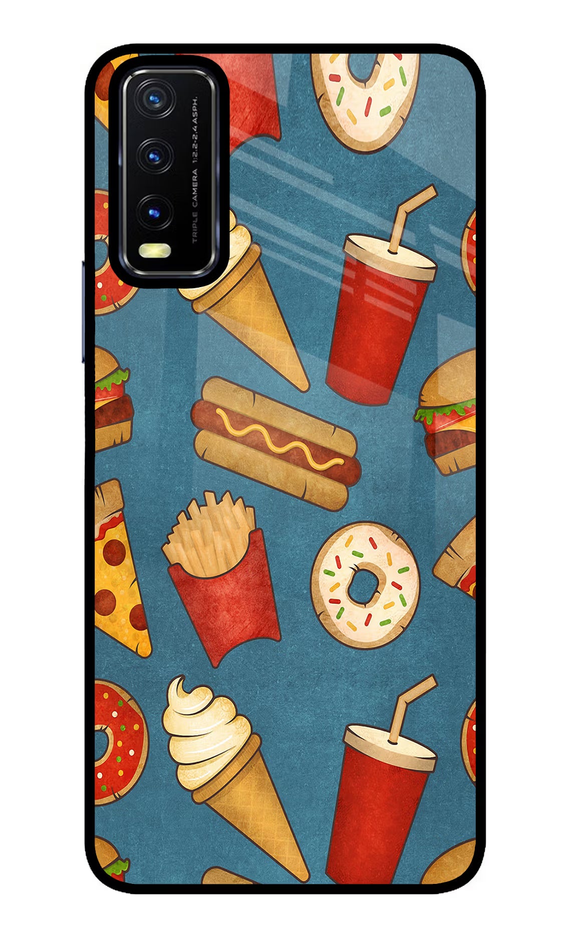 Foodie Vivo Y20/Y20i Glass Case Back Cover by Casekaro