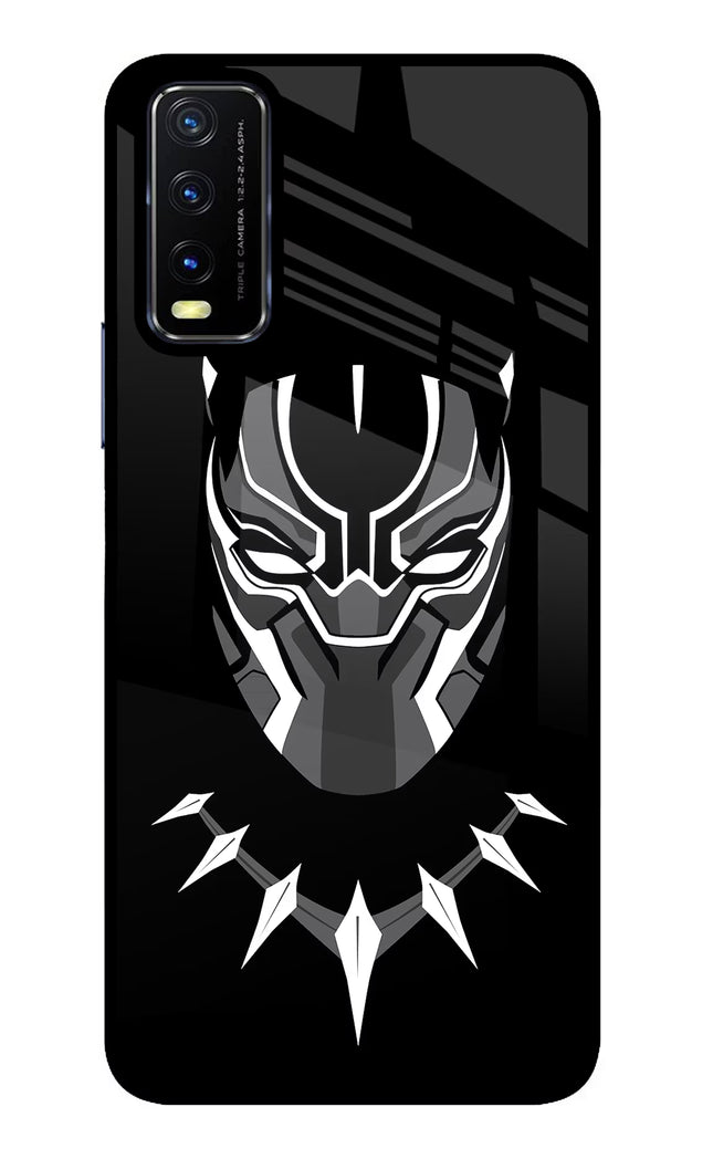 Black Panther Vivo Y20/Y20i Glass Case Back Cover by Casekaro
