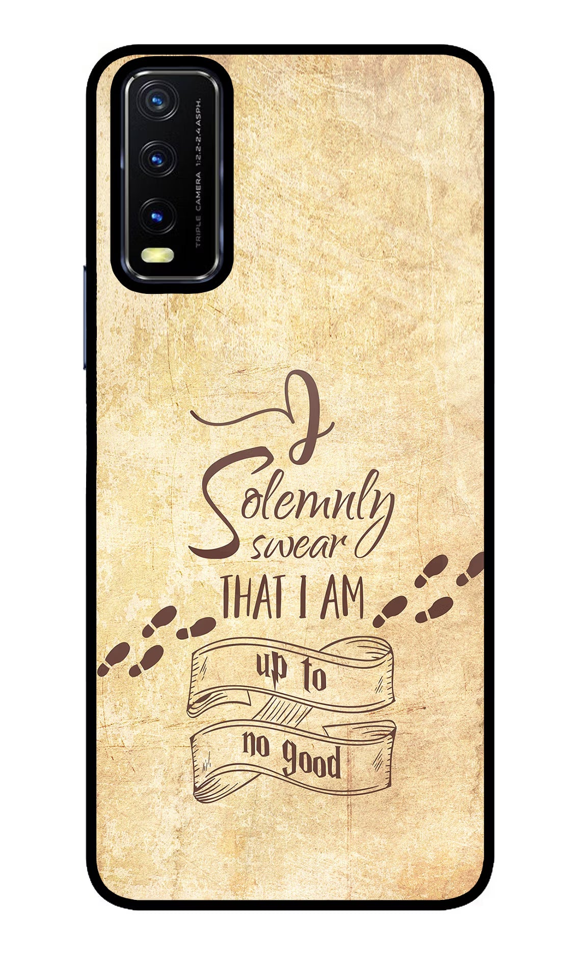 I Solemnly swear that i up to no good Vivo Y20/Y20i Glass Case Back Cover by Casekaro