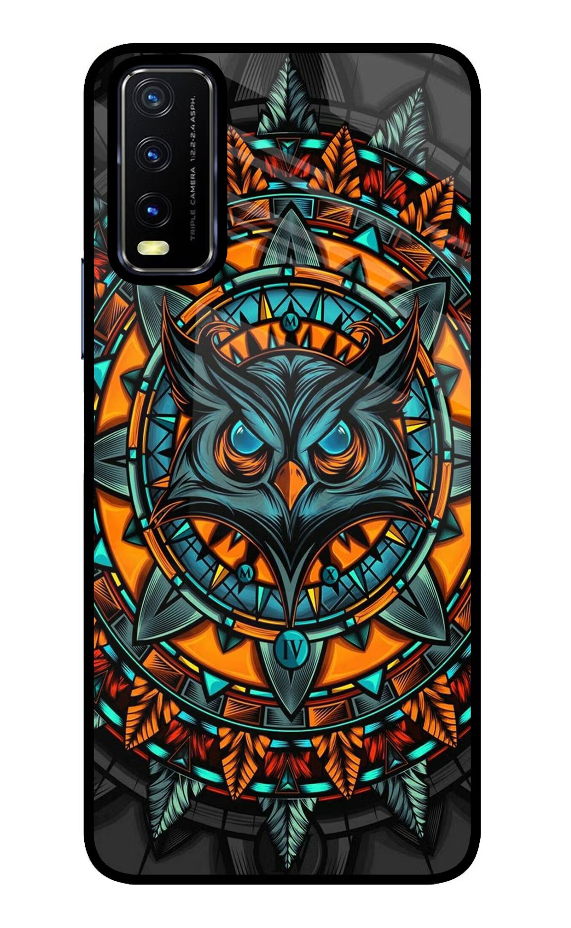 Angry Owl Art Vivo Y20/Y20i Glass Case Back Cover by Casekaro