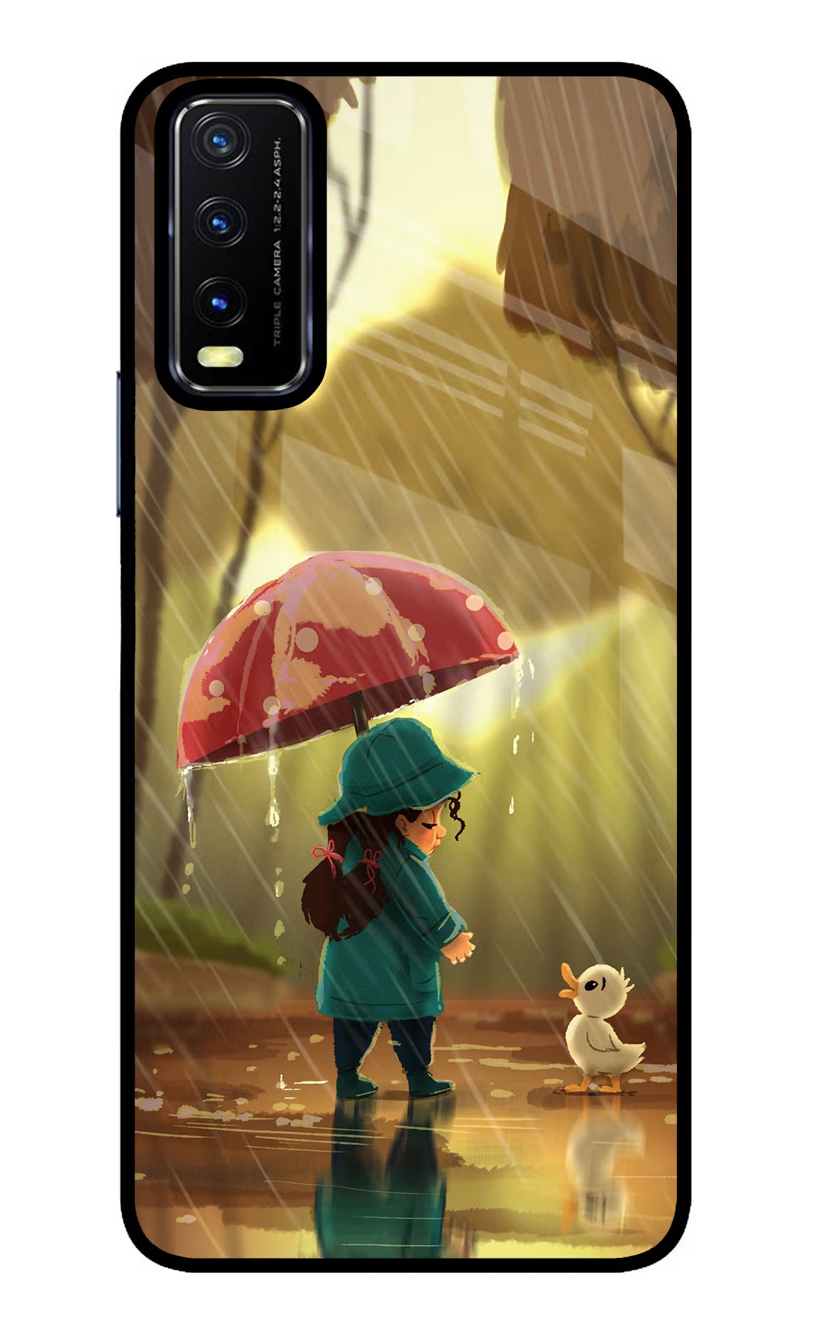 Rainy Day Vivo Y20/Y20i Glass Case Back Cover by Casekaro
