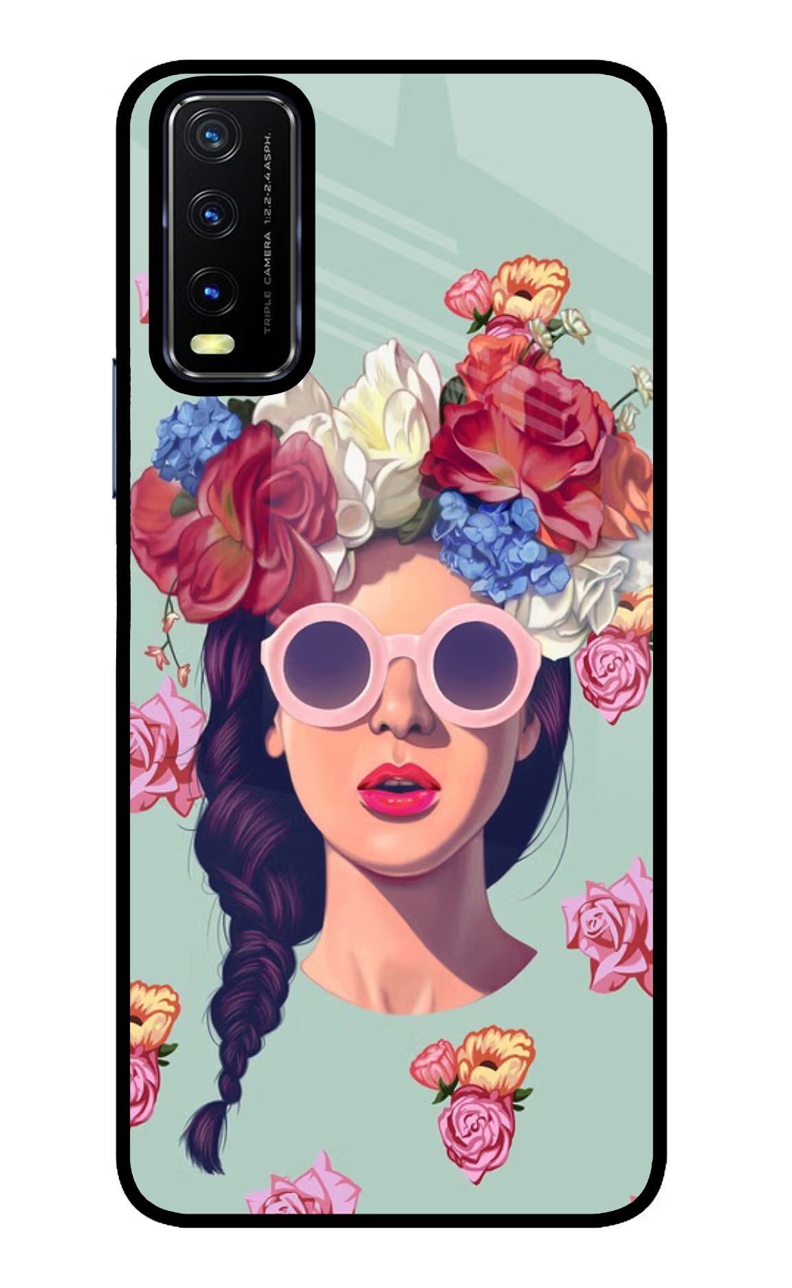 Pretty Girl Vivo Y20/Y20i Glass Case Back Cover by Casekaro