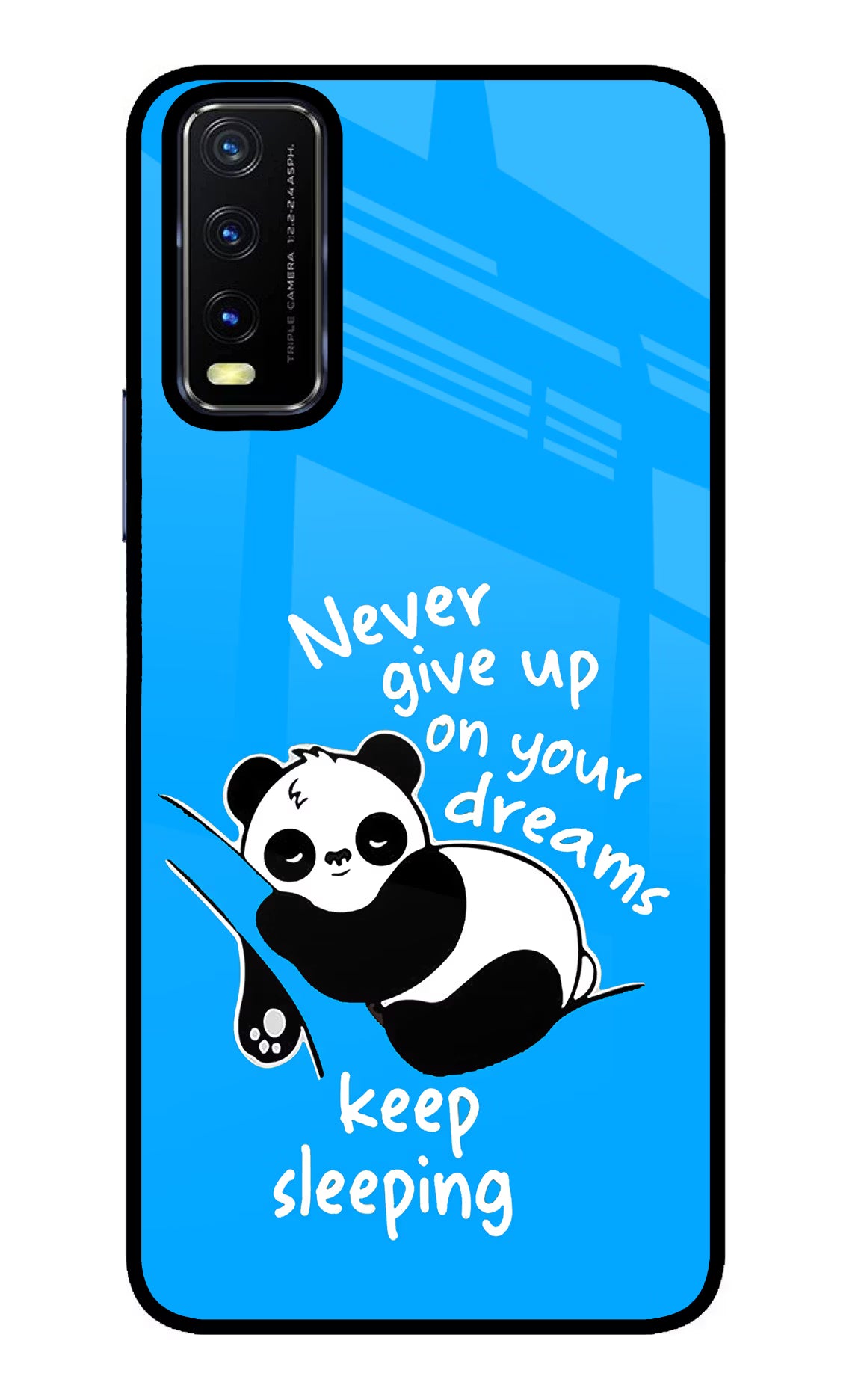 Keep Sleeping Vivo Y20/Y20i Glass Case Back Cover by Casekaro