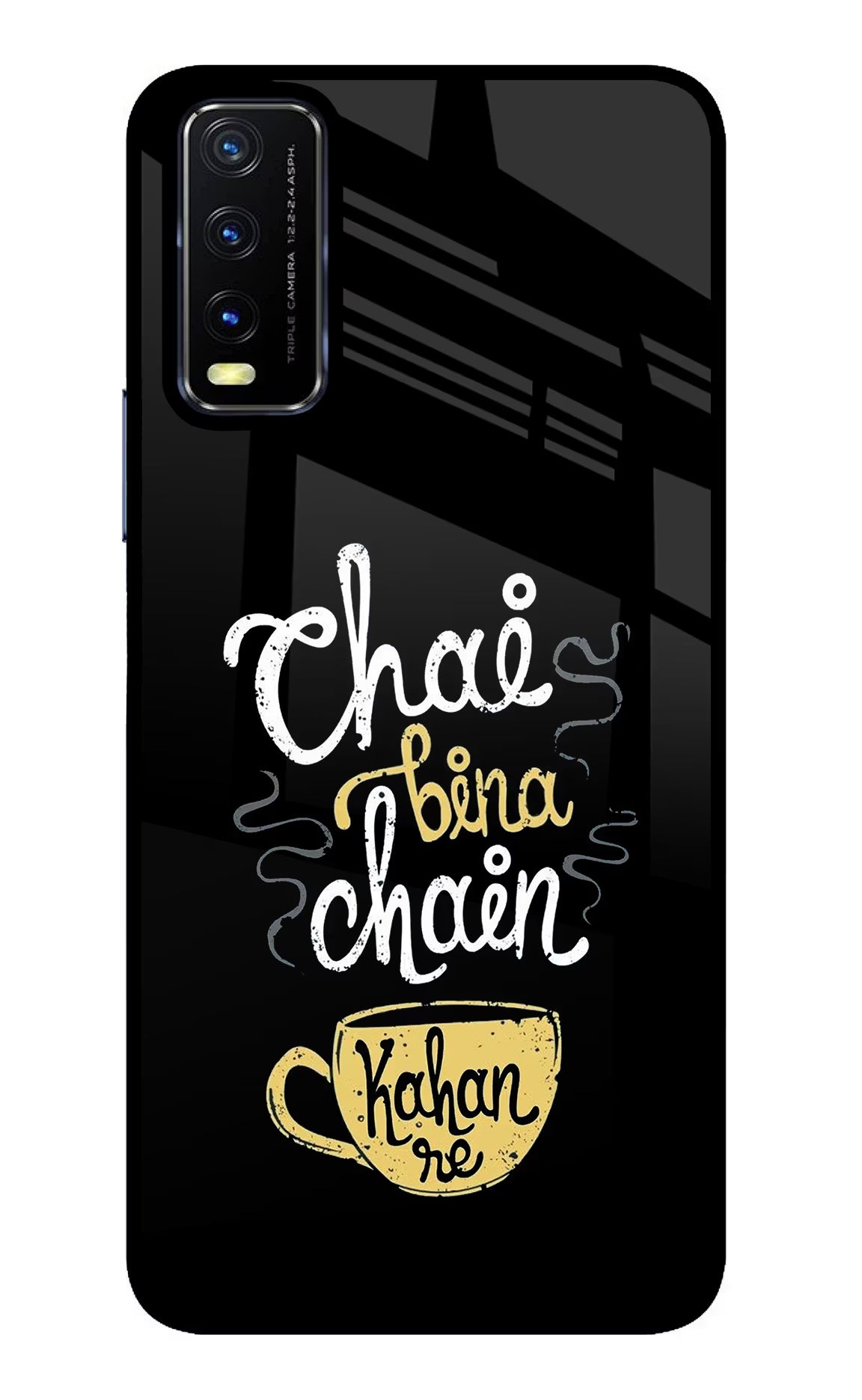 Chai Bina Chain Kaha Re Vivo Y20/Y20i Glass Case Back Cover by Casekaro