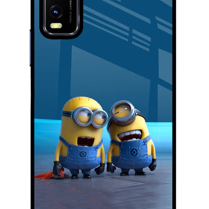 Minion Laughing Vivo Y20/Y20i Glass Case Back Cover by Casekaro