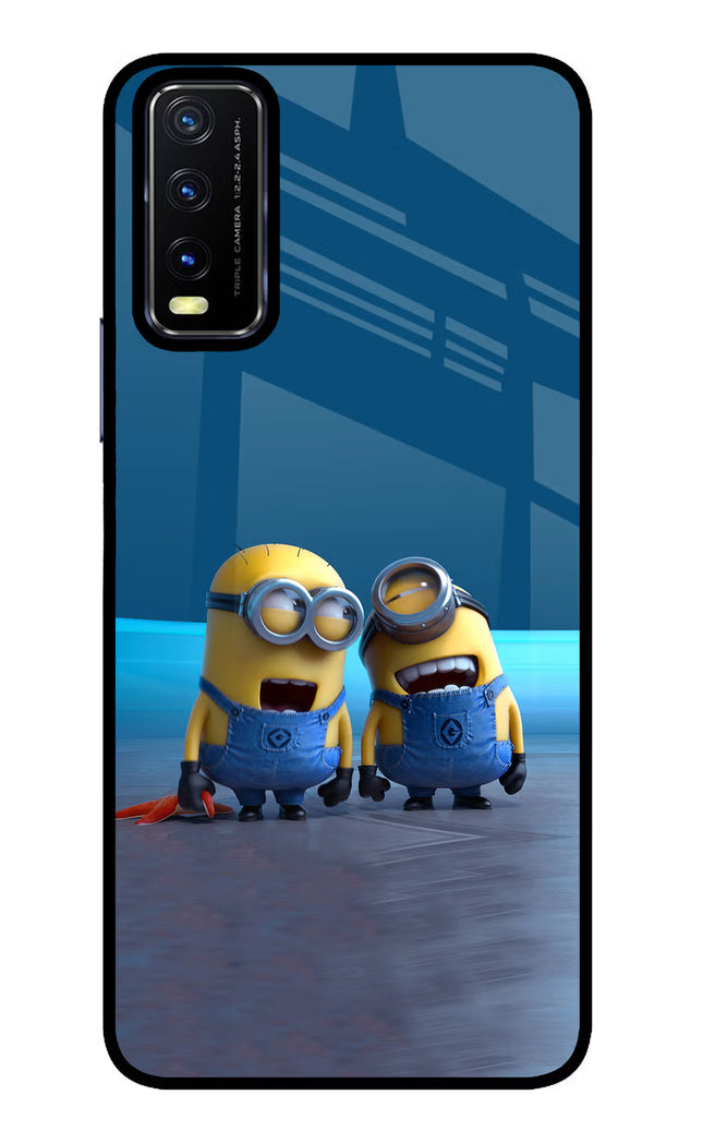 Minion Laughing Vivo Y20/Y20i Glass Case Back Cover by Casekaro