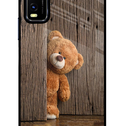 Teddy Wooden Vivo Y20/Y20i Glass Case Back Cover by Casekaro