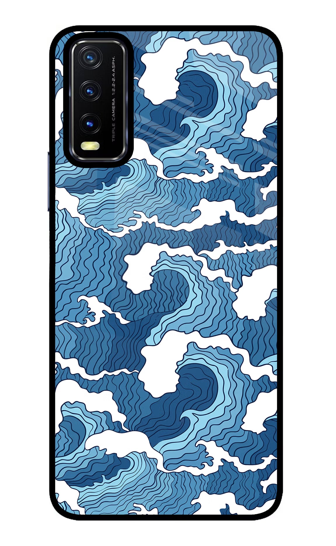 Blue Waves Vivo Y20/Y20i Glass Case