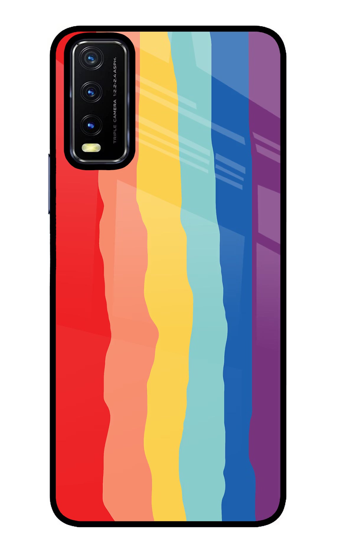 Rainbow Vivo Y20/Y20i Glass Case Back Cover by Casekaro
