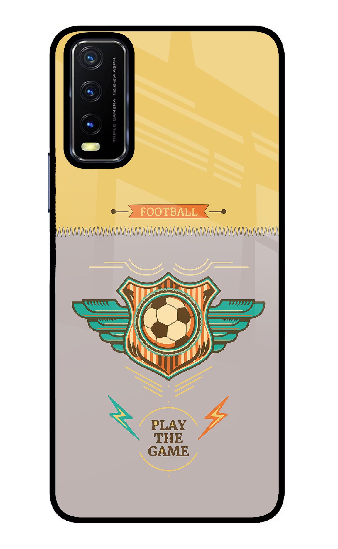 Football Vivo Y20/Y20i Glass Case Back Cover by Casekaro