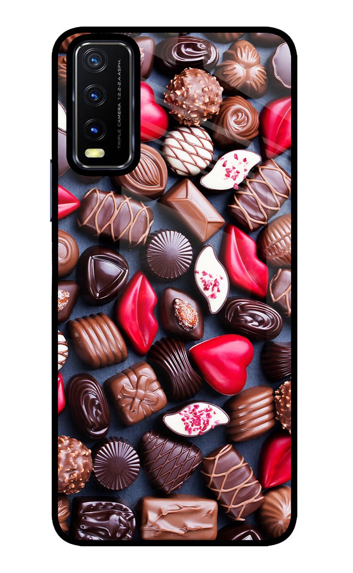 Chocolates Vivo Y20/Y20i Glass Case Back Cover by Casekaro