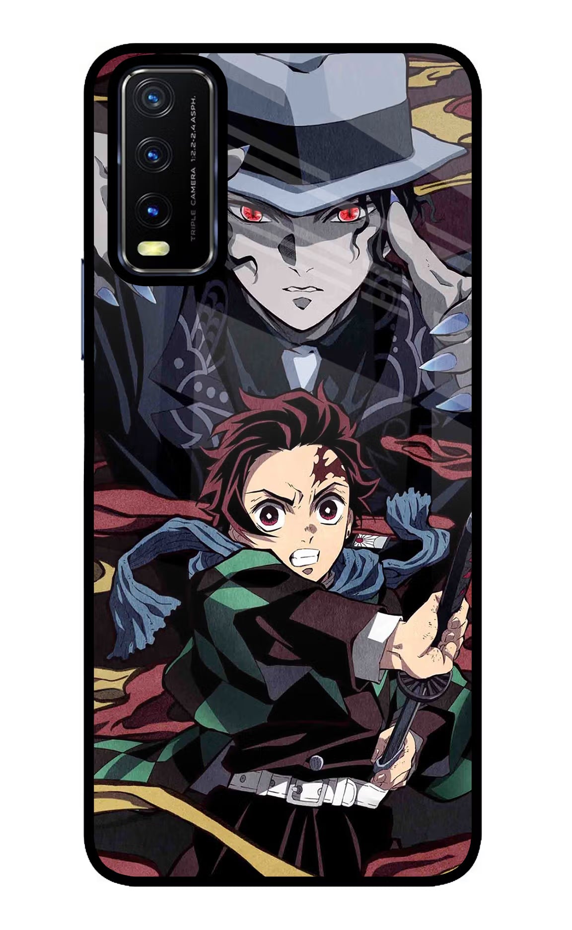 Demon Slayer Vivo Y20/Y20i Glass Case Back Cover by Casekaro
