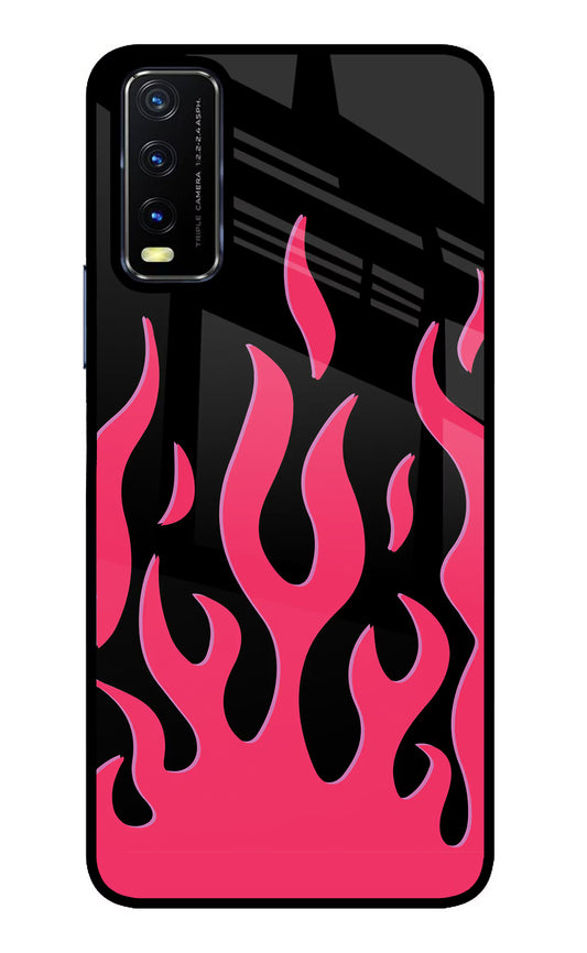 Fire Flames Vivo Y20/Y20i Glass Case