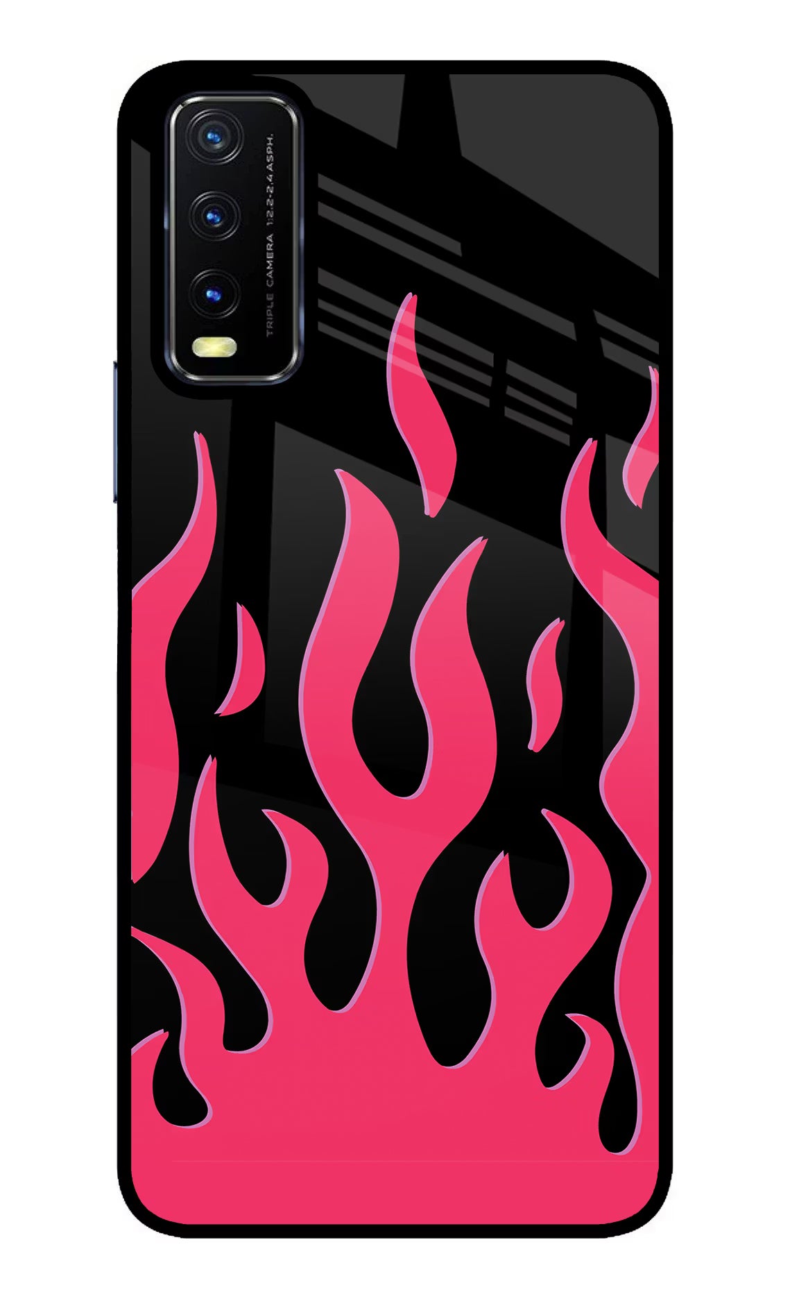 Fire Flames Vivo Y20/Y20i Glass Case Back Cover by Casekaro