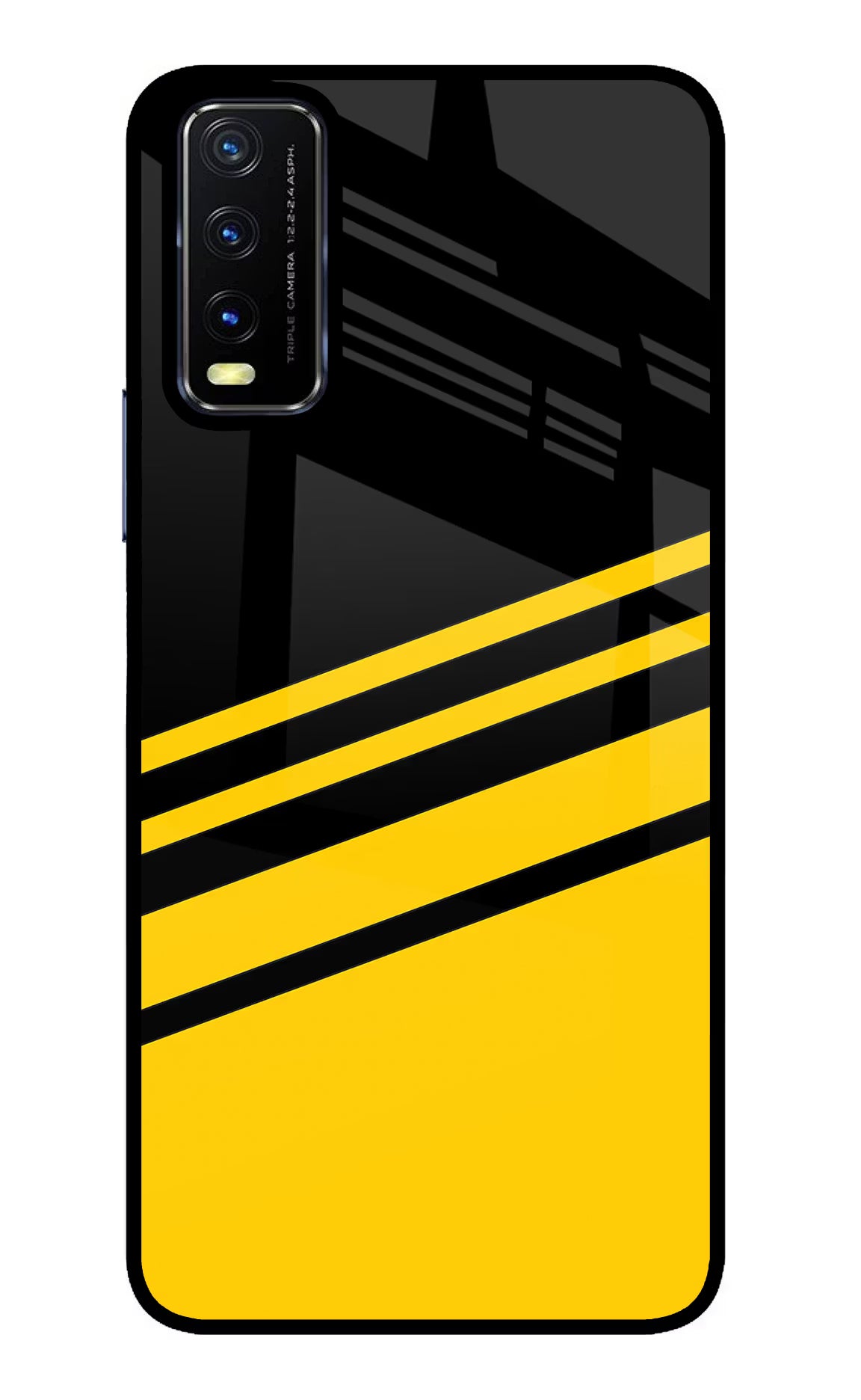 Yellow Shades Vivo Y20/Y20i Glass Case Back Cover by Casekaro