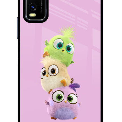 Cute Little Birds Vivo Y20/Y20i Glass Case Back Cover by Casekaro