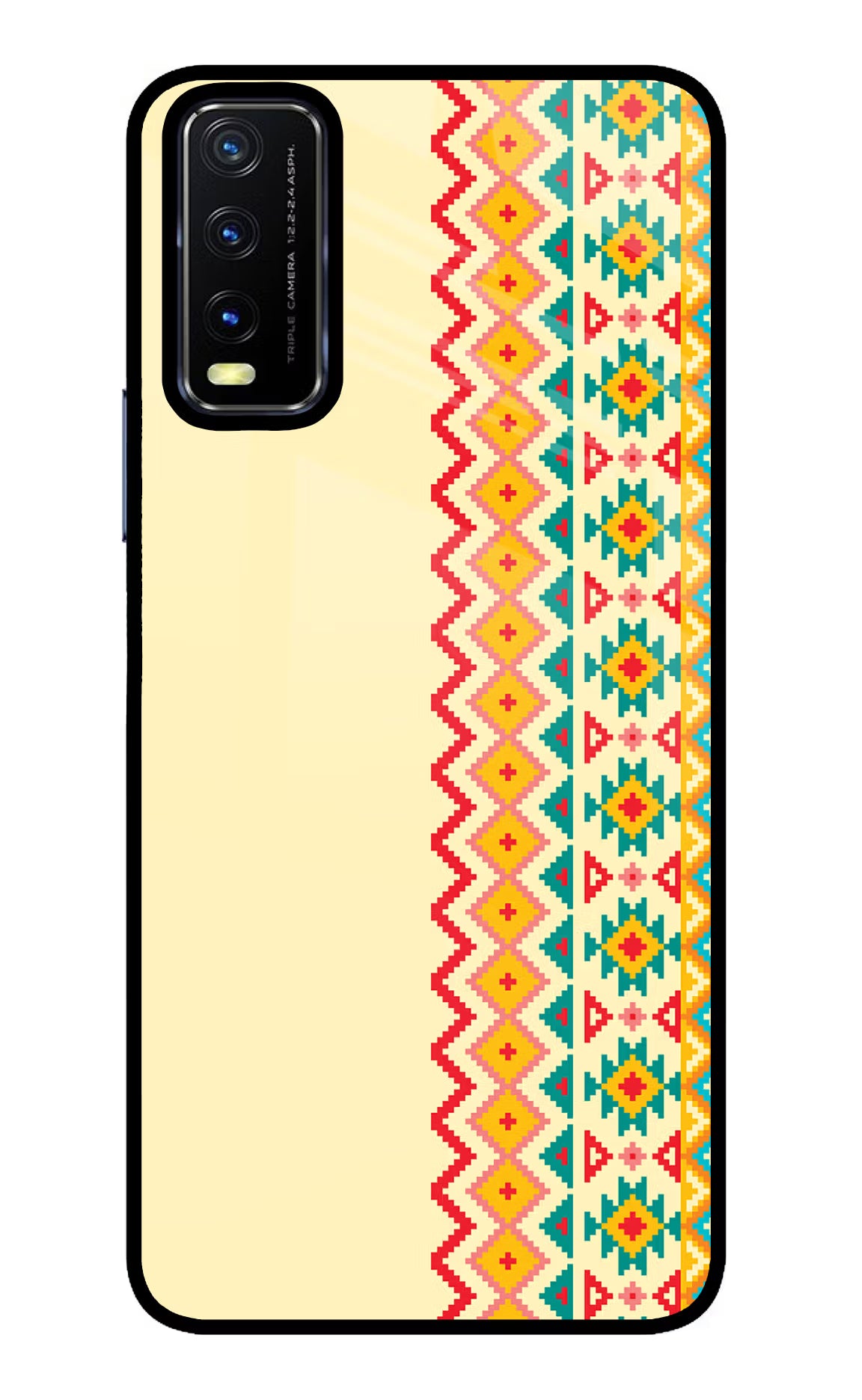 Ethnic Seamless Vivo Y20/Y20i Glass Case Back Cover by Casekaro