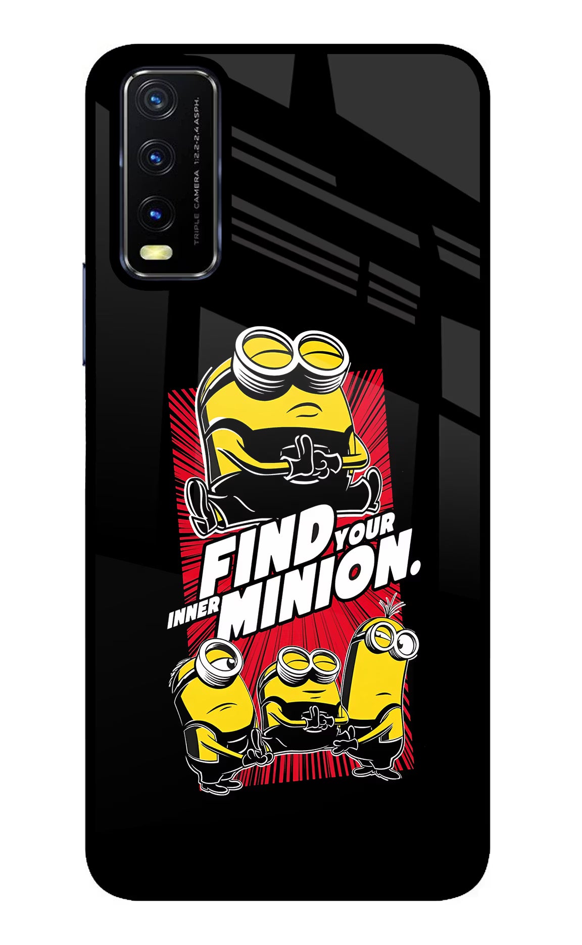 Find your inner Minion Vivo Y20/Y20i Glass Case Back Cover by Casekaro