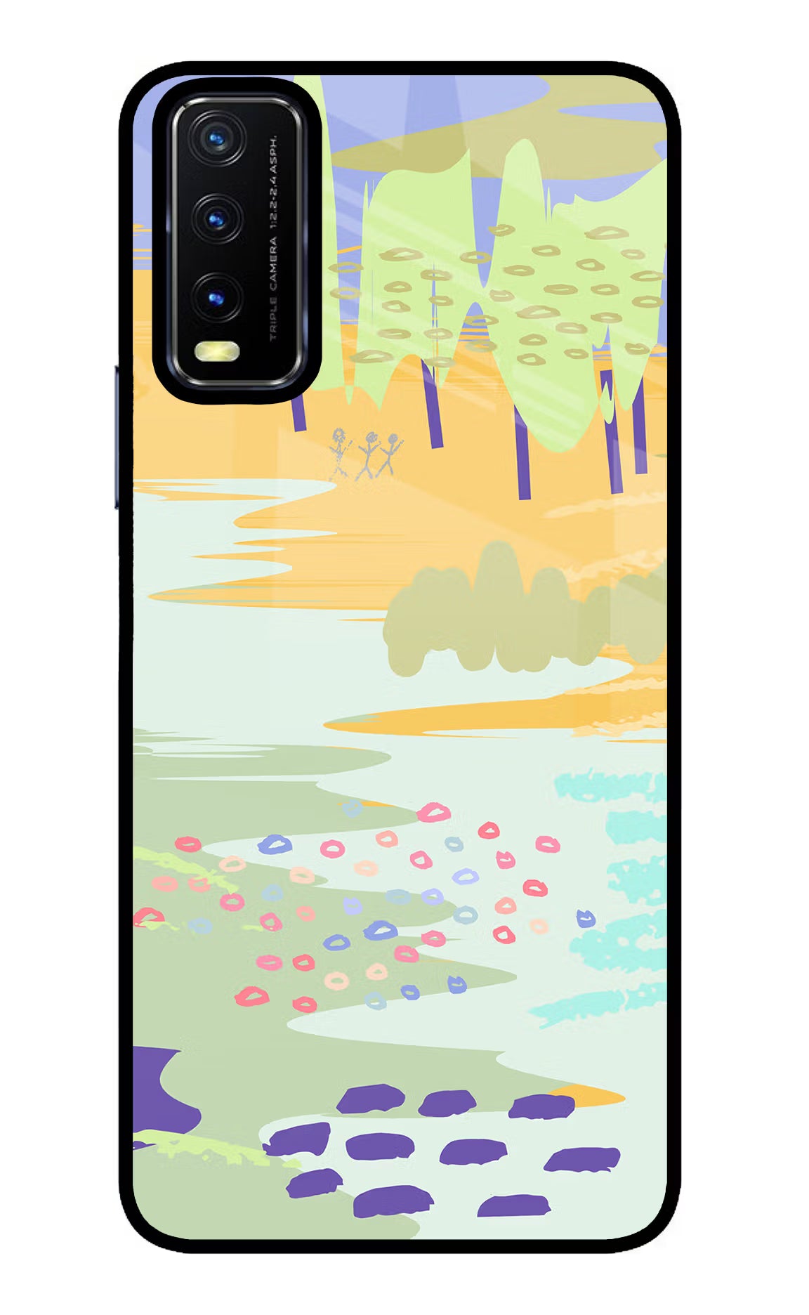 Scenery Vivo Y20/Y20i Glass Case Back Cover by Casekaro