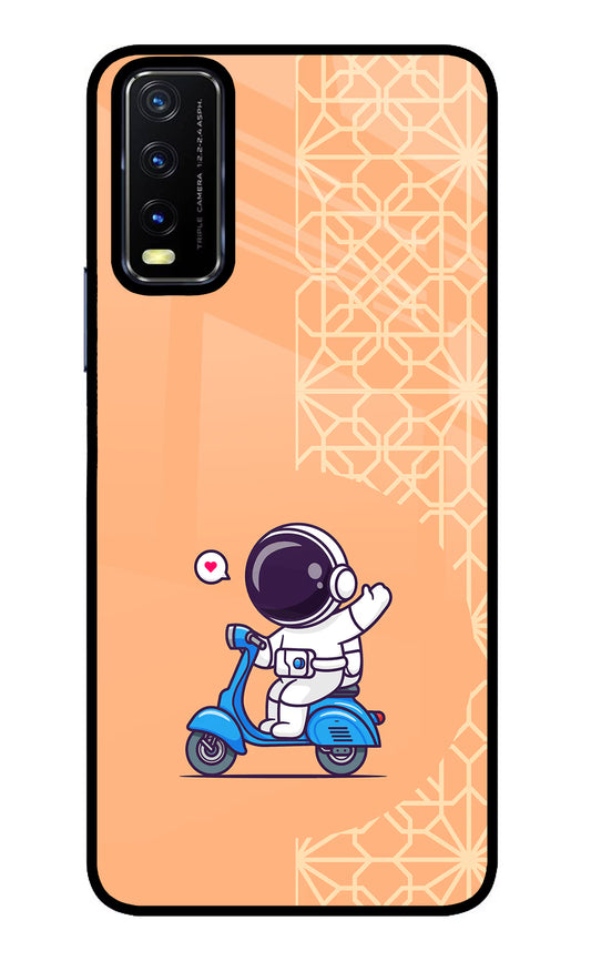 Cute Astronaut Riding Vivo Y20/Y20i Glass Case